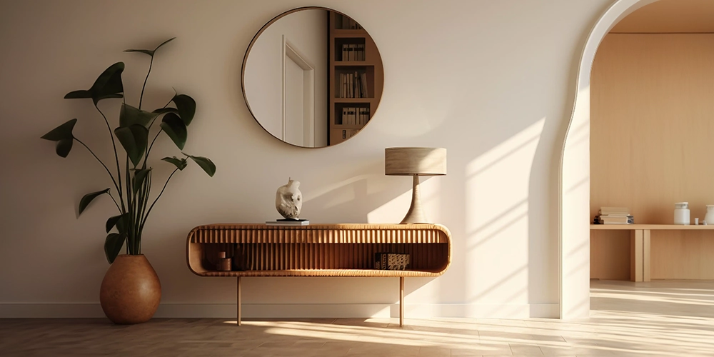 entrée design avec lampe